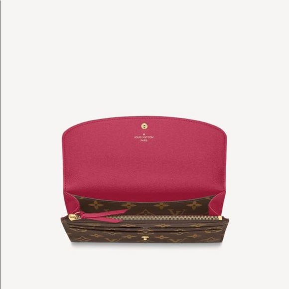 Louis Vuitton Sarah Louis Damien Ebene Vuitton print wallet red lining GUC. - Picture 6 of 10